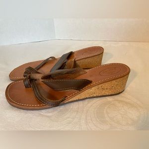 KARIDIS LEATHER / CORK SANDALS SIZE 39/8.5